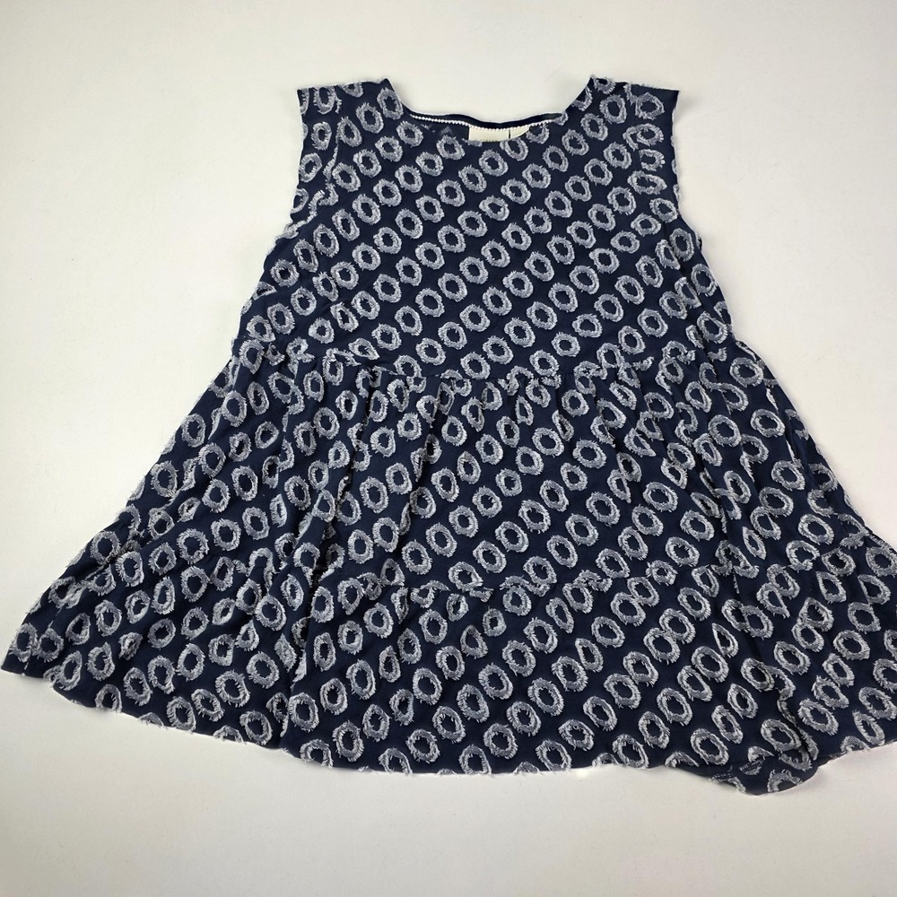 Maeve Dress Womens Petite Large Blue Embroidered Circle Swing Trapeze Sleeveless